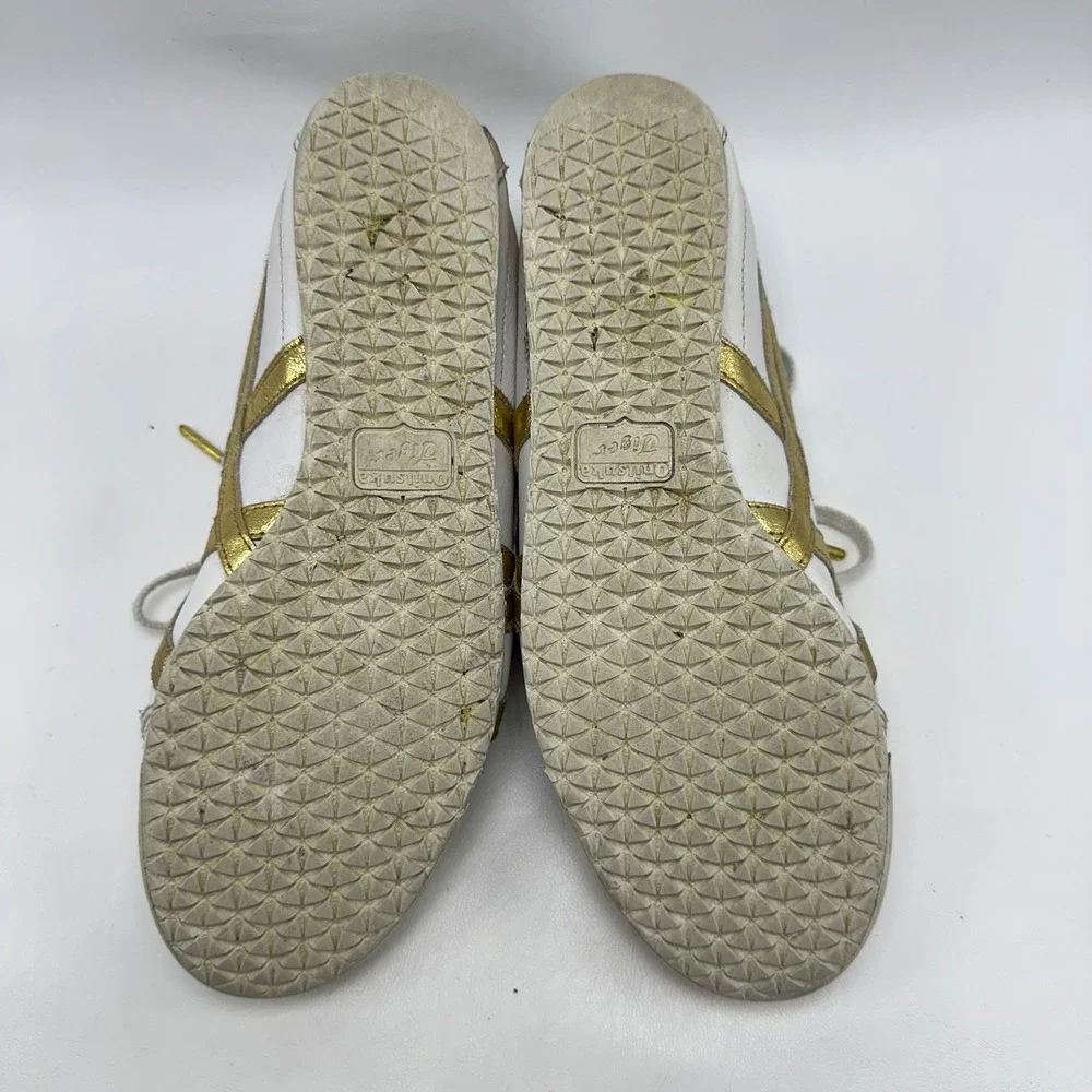 Onitsuka Tiger Mexico 66 White Gold Leather Sneakers 1183A499 Mens 8 Womens 9.5